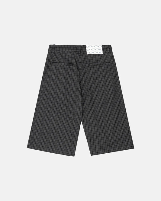 Cold Culture check parachute jort dark grey