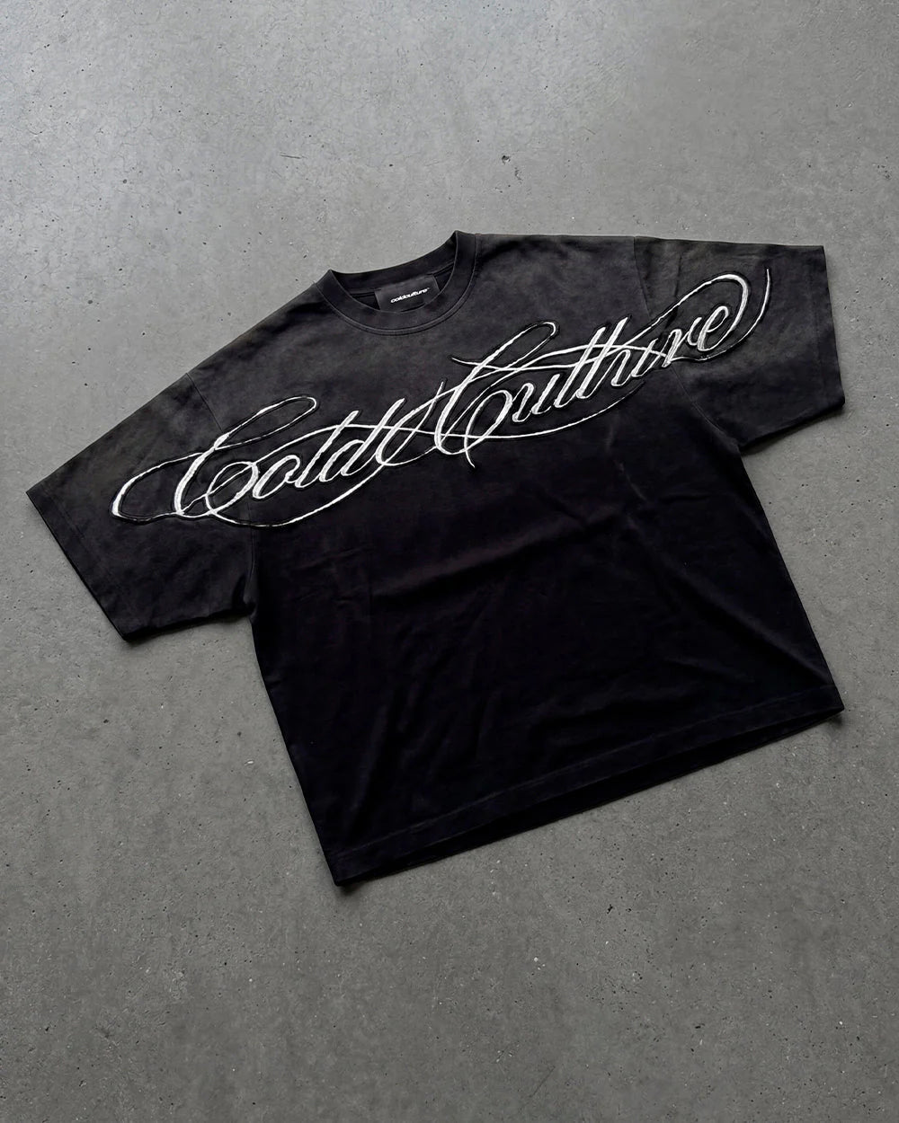 Cold Culture crossed script tee 2.0 black