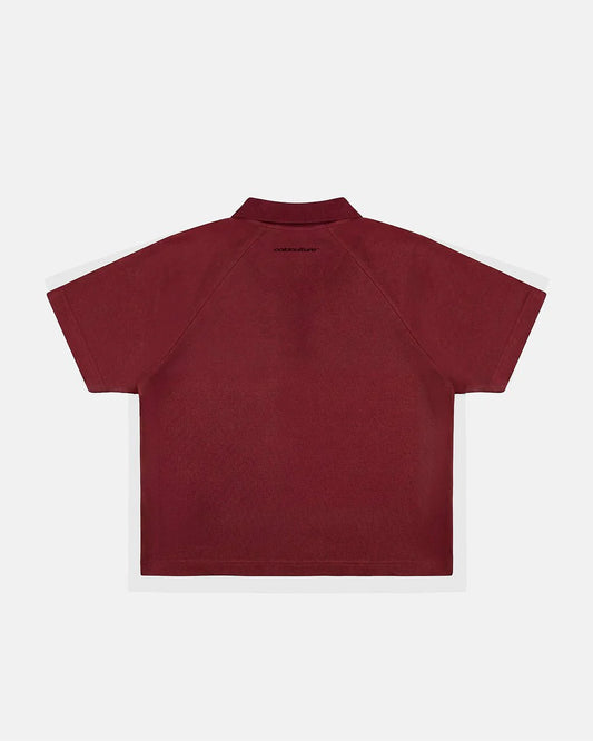 Cold Culture gothic distressed polo burgundy