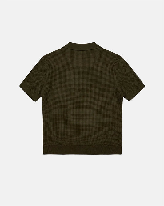 Cold Culture sparrow knit polo green