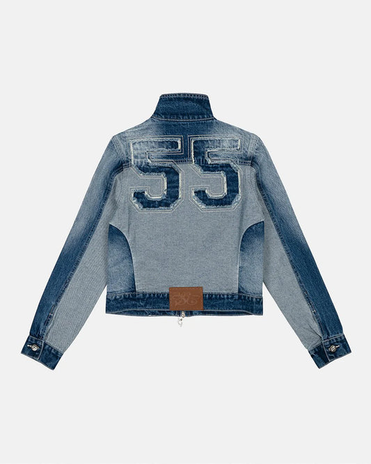 Cold Culture split zip jacket blue