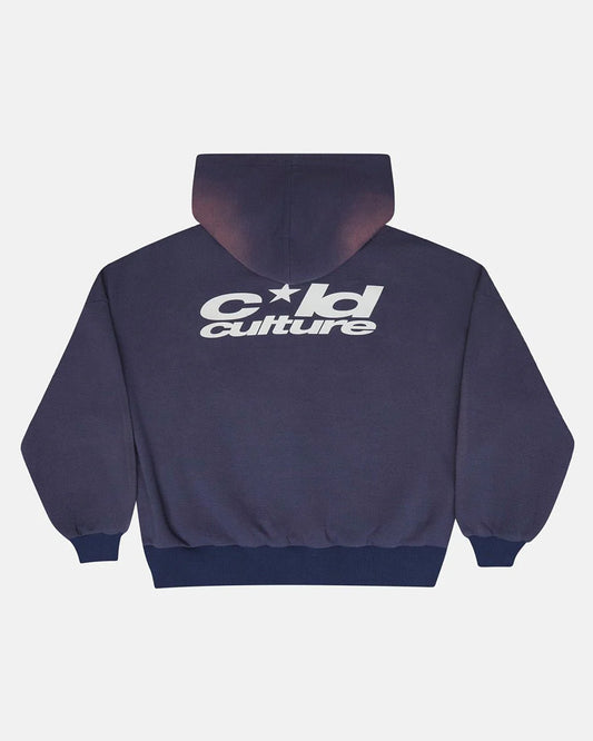 Cold Culture thermal zip hoodie blue