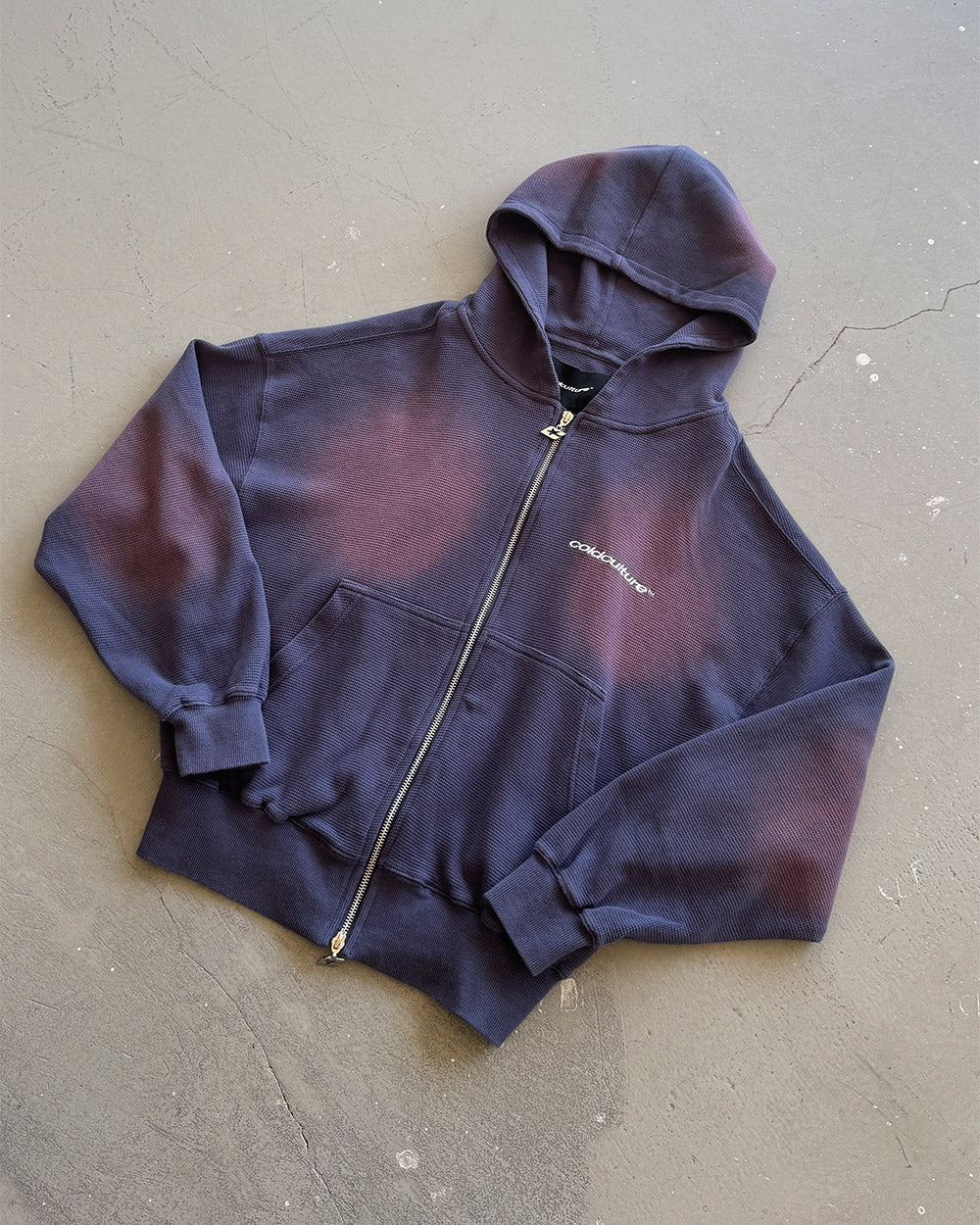 Cold Culture thermal zip hoodie blue
