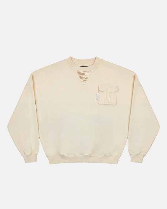 Cold Culture authority camo crewneck cream
