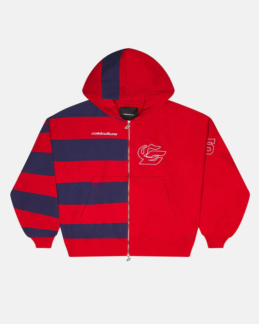 Cold Culture barna zip hoodie red & dark blue