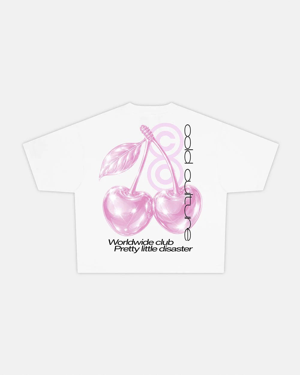 Cold Culture berry tee white