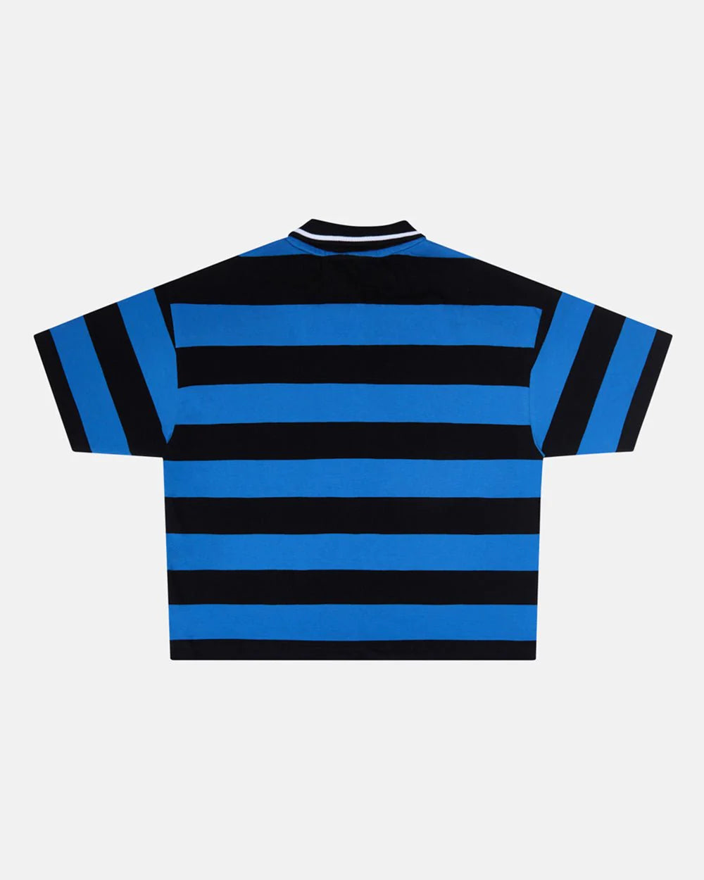 Cold Culture big stripes polo t-shirt jasper blue