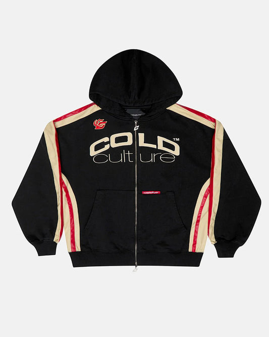 Cold Culture biker zip hoodie black