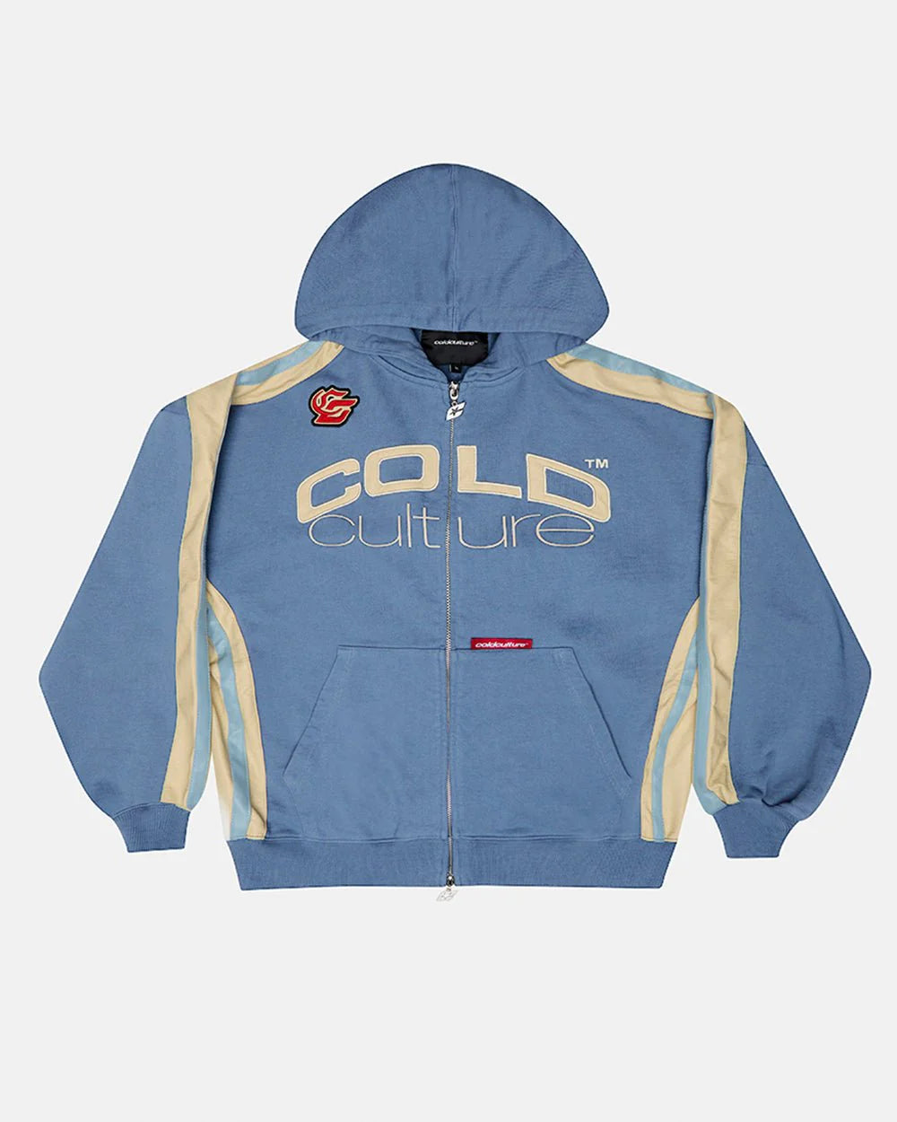 Cold Culture biker zip hoodie navy