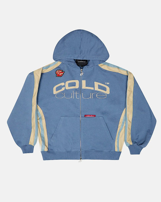 Cold Culture biker zip hoodie navy