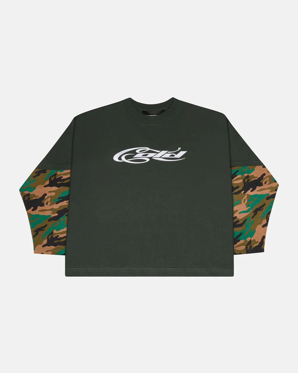 Cold Culture camo double sleeve tee deep forest