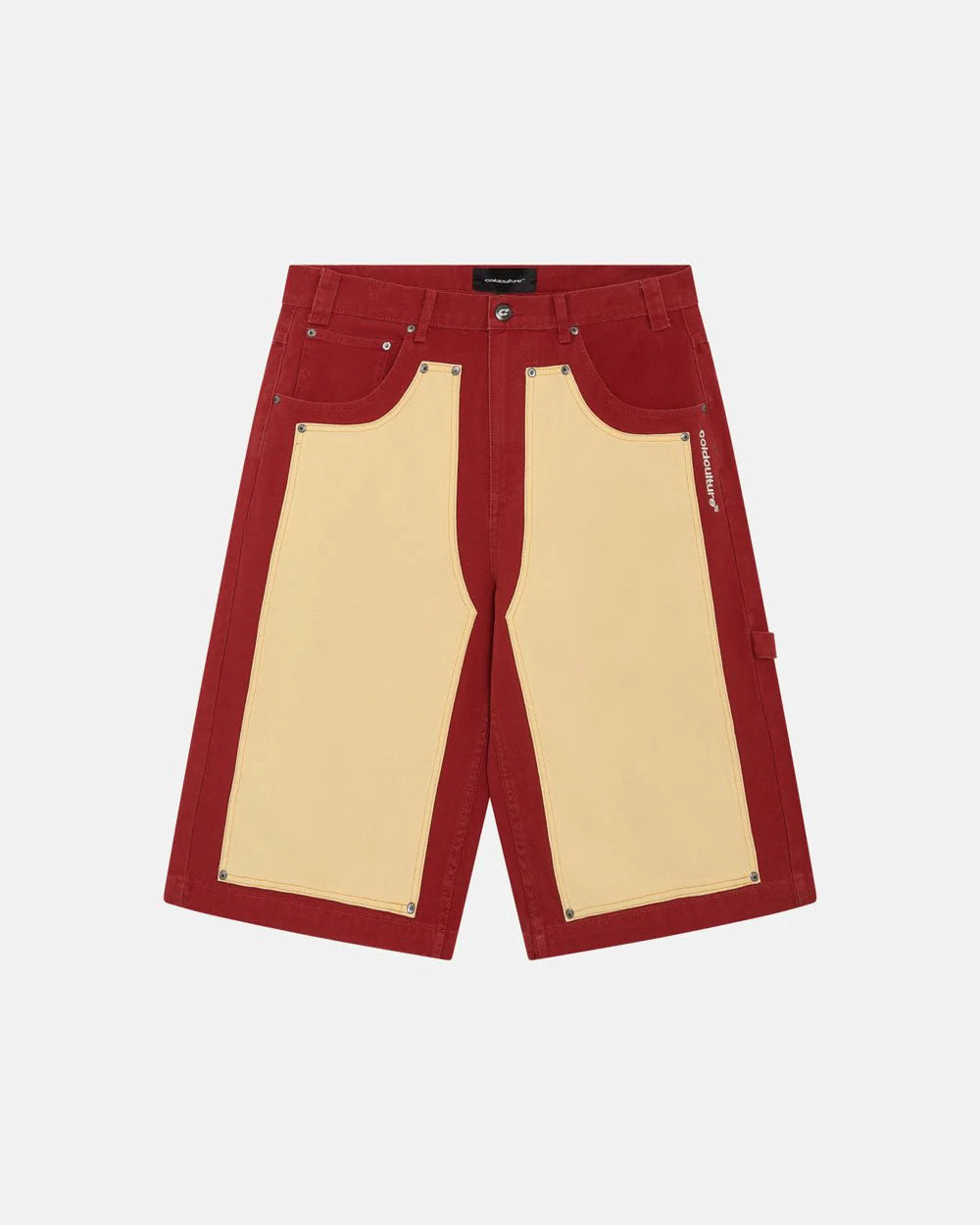 Cold Culture carpenter panels shorts burgundy and vanille