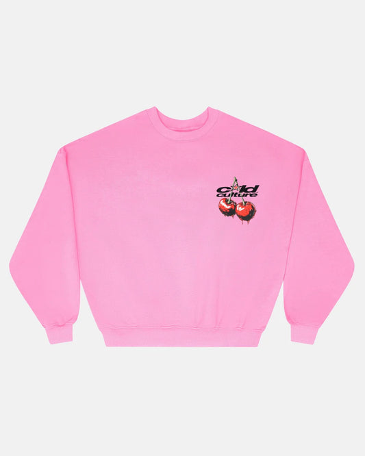 Cold Culture cherry crewneck pink