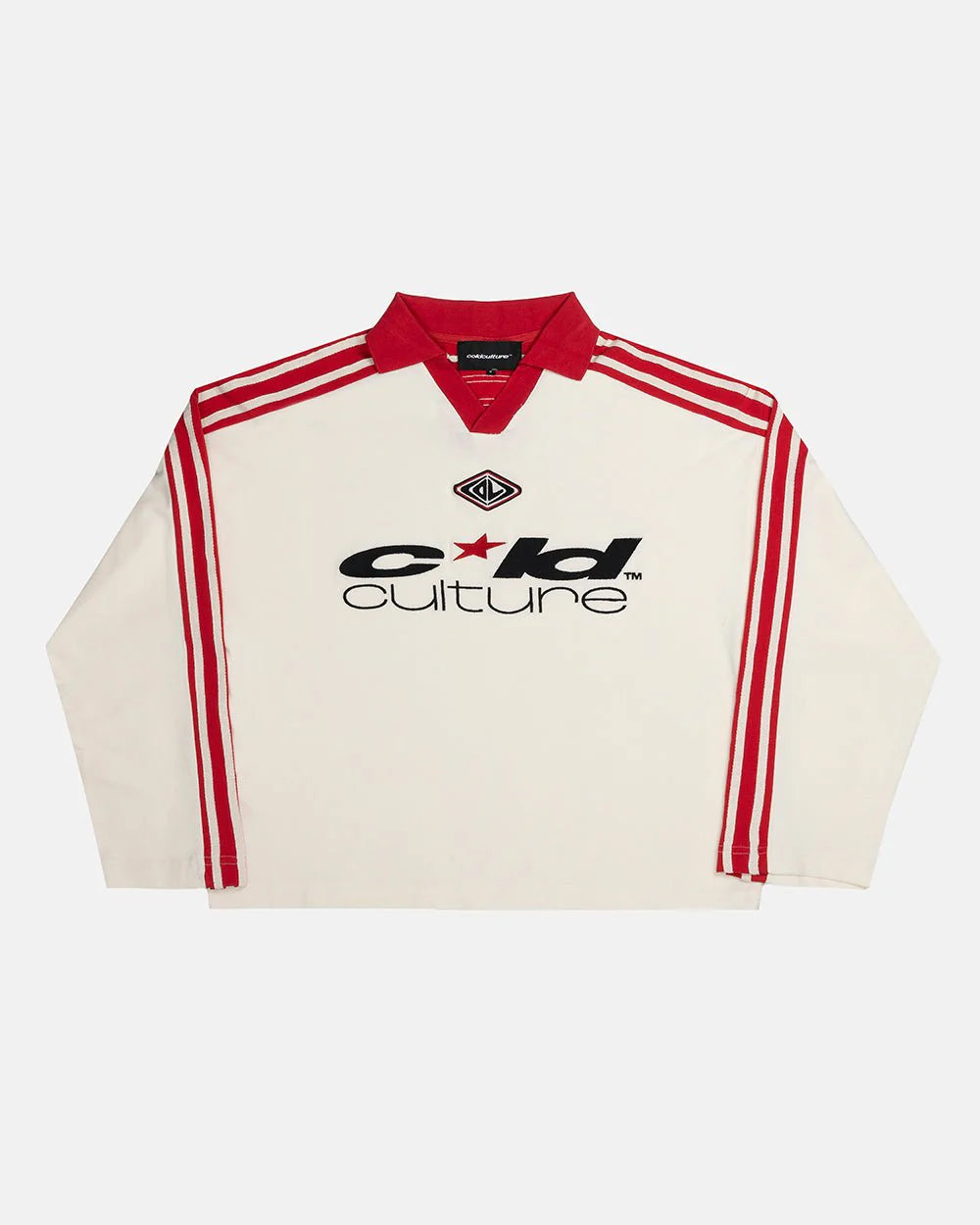 Cold Culture classic raw polo long sleeve cream