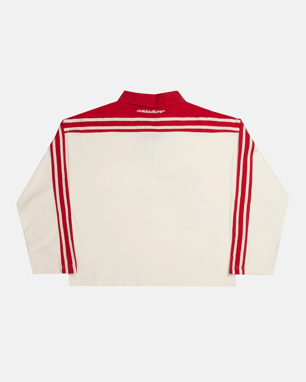 Cold Culture classic raw polo long sleeve cream