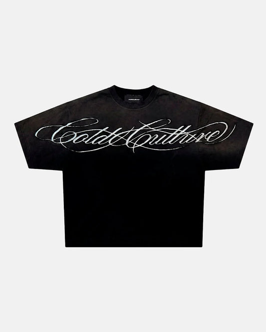 Cold Culture crossed script tee 2.0 black