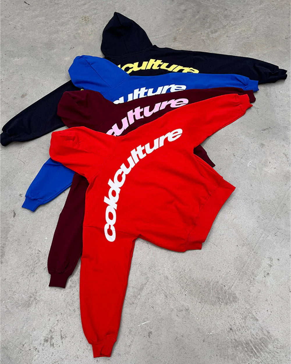 Cold Culture curved hoodie midnight blue