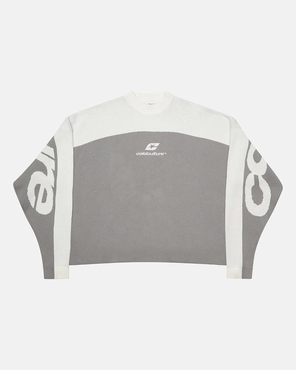 Cold Culture curved knit grey & white