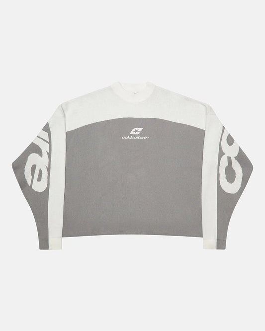 Cold Culture curved knit grey & white