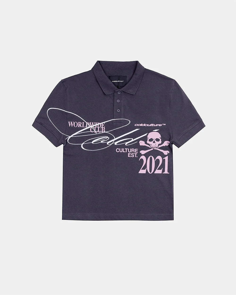 Cold Culture dirty skull polo dark grey