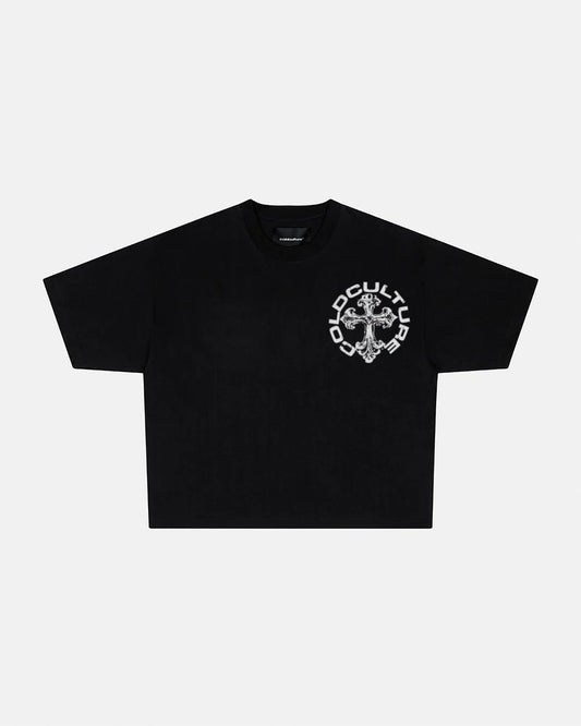 Cold Culture discharge tee black