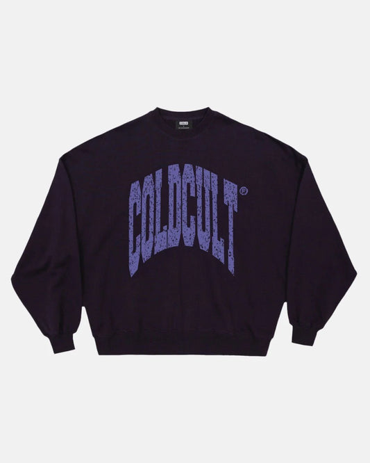 Cold Culture disorted crewneck ultramarine purple