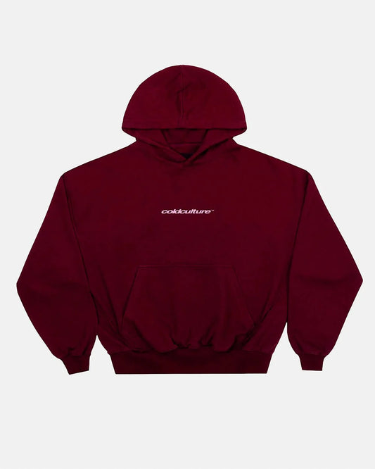 Cold Culture distressed defense hoodie burgundy