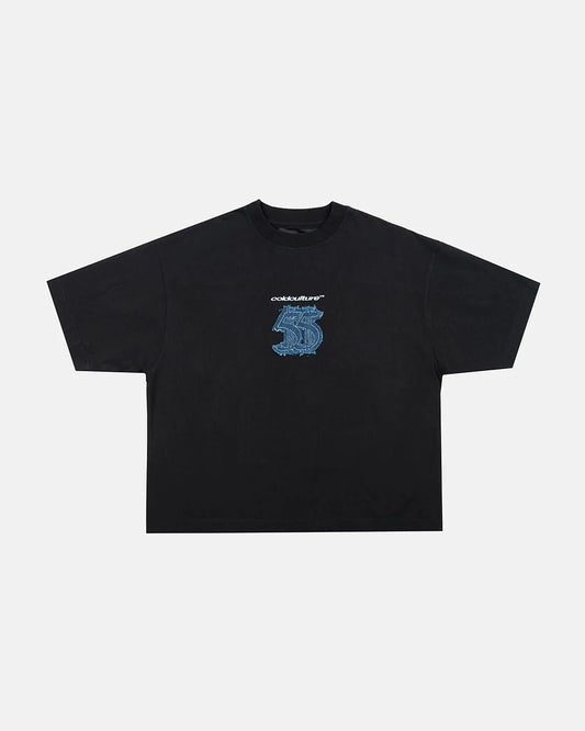 Cold Culture distressed dollar tee black