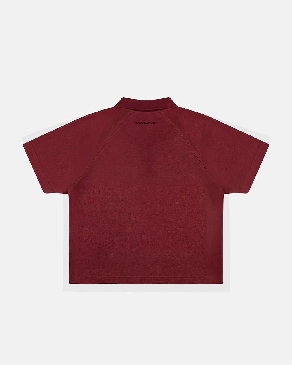 Cold Culture gothic distressed polo burgundy