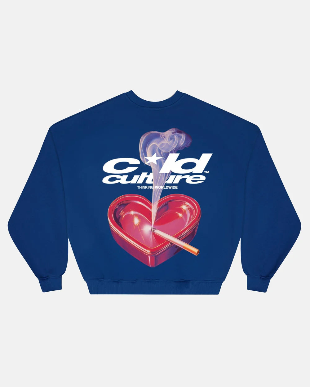 Cold Culture heart ashtray crewneck dark blue