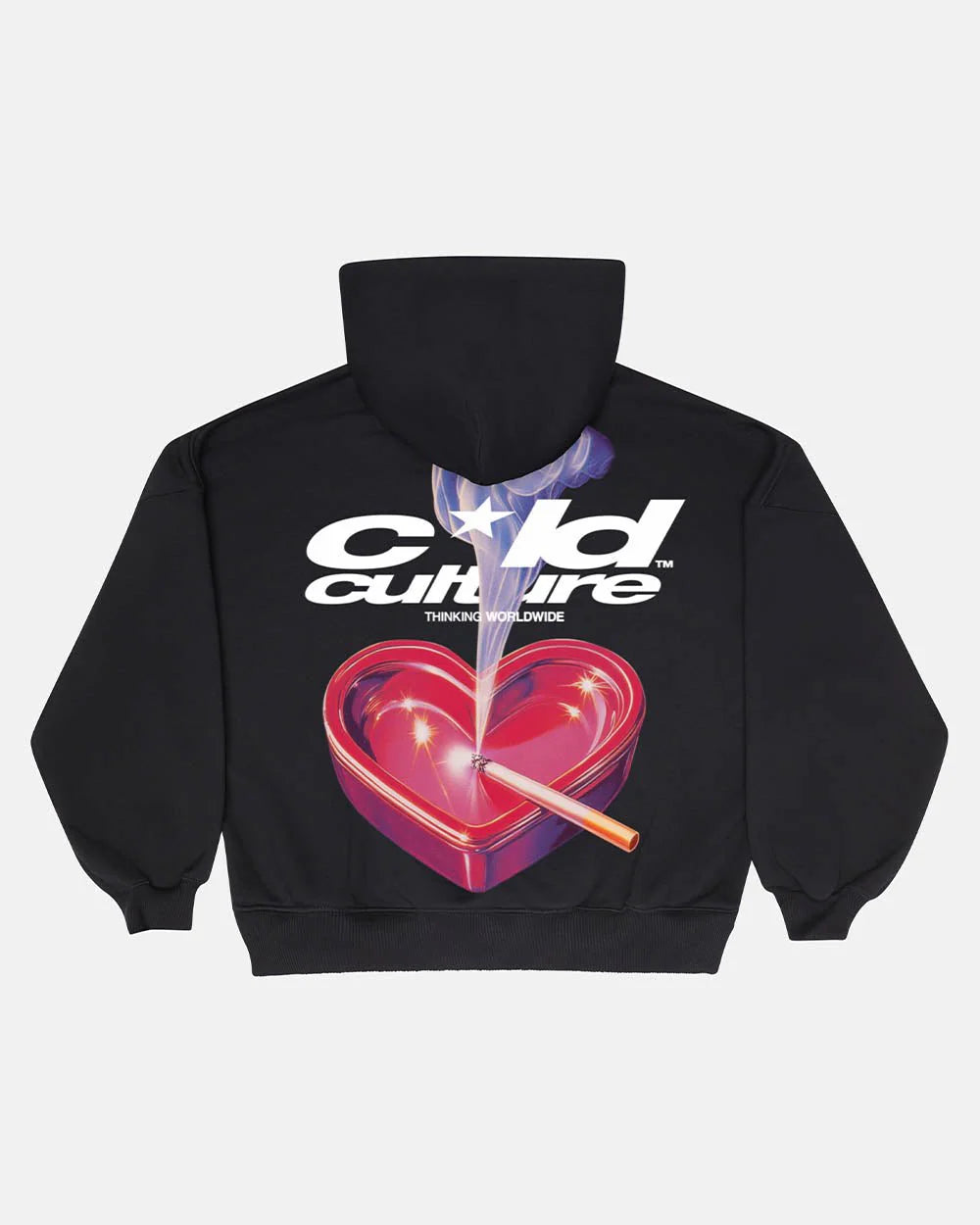 Cold Culture heart ashtray hoodie black