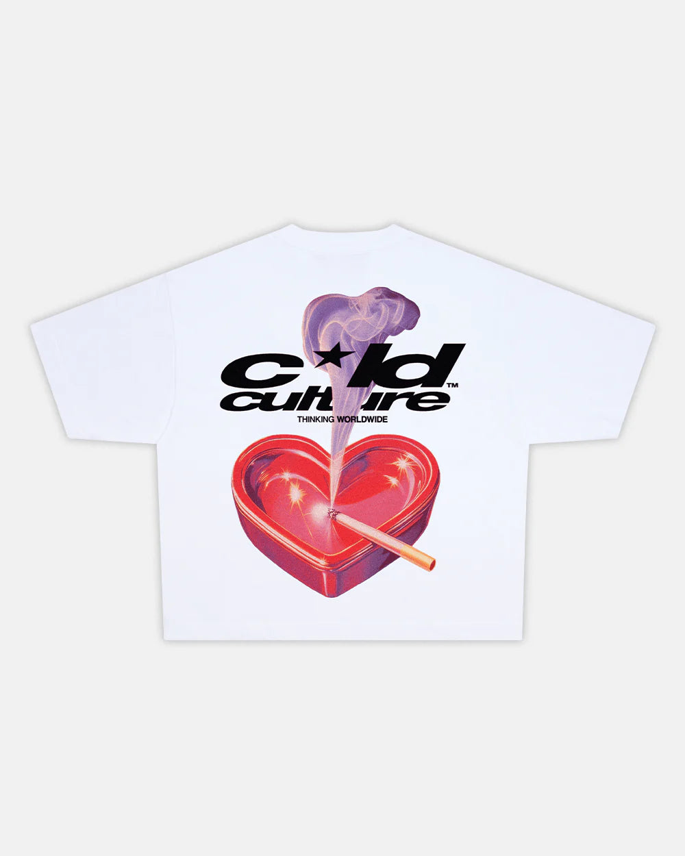 Cold Culture heart ashtray tee white