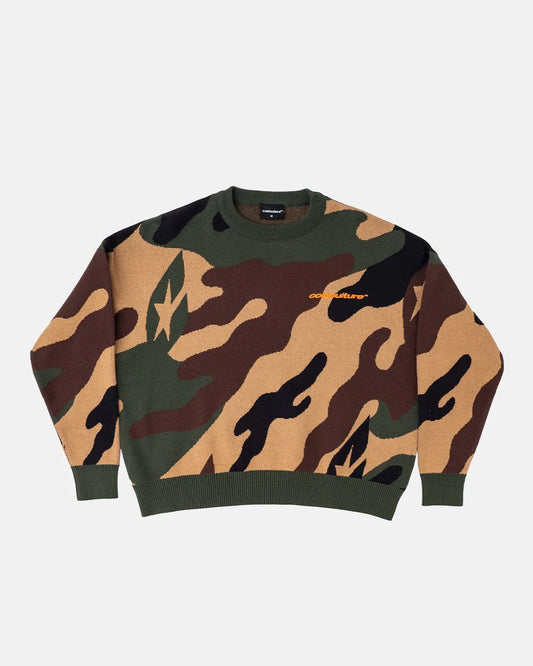 Cold Culture military knit green camo