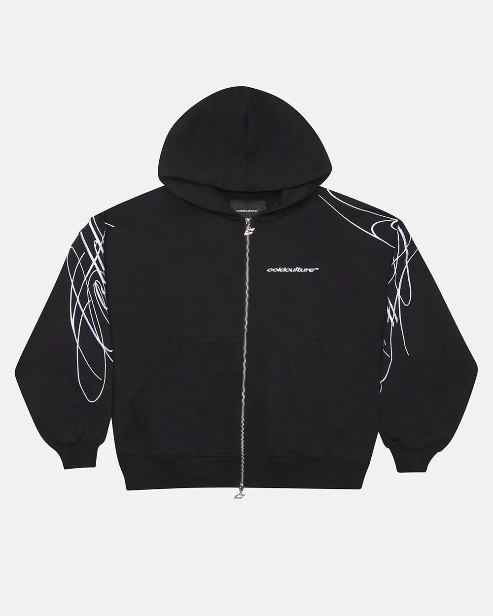 Cold Culture new script zip hoodie black
