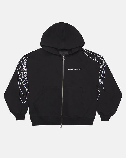 Cold Culture new script zip hoodie black