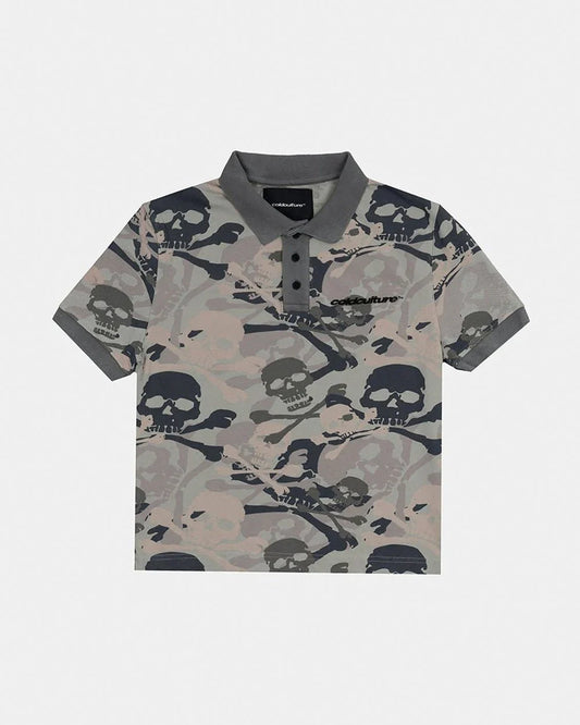 Cold Culture nightskull polo grey