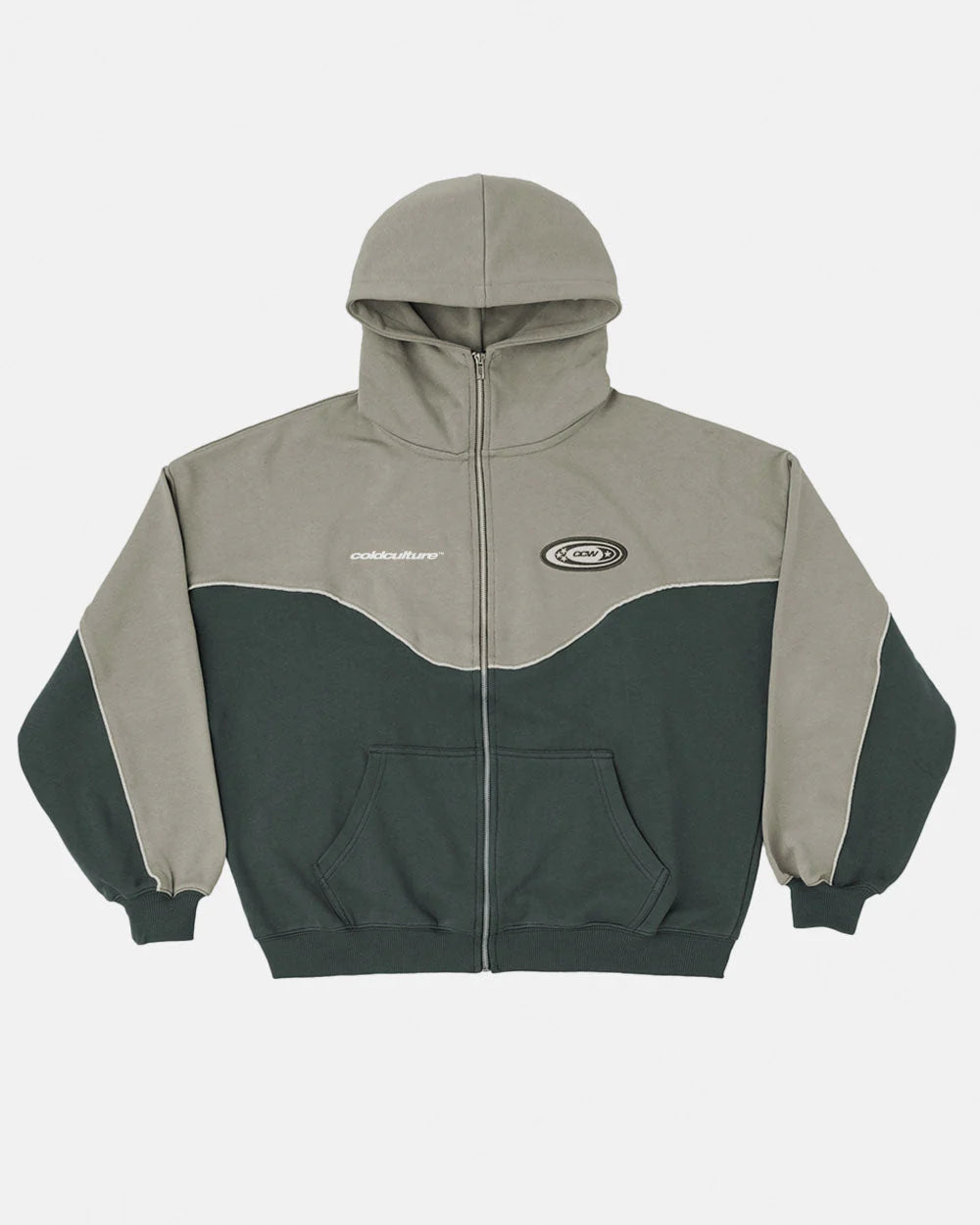 Cold Culture no risk zip hoodie grey scale
