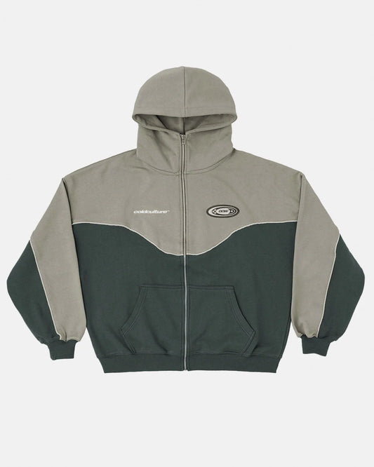 Cold Culture no risk zip hoodie grey scale