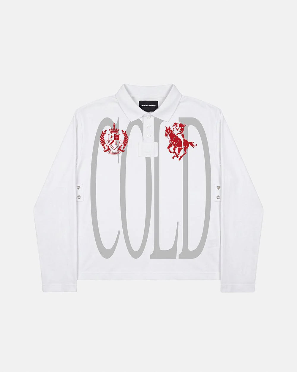 Cold Culture pause longsleeve polo white