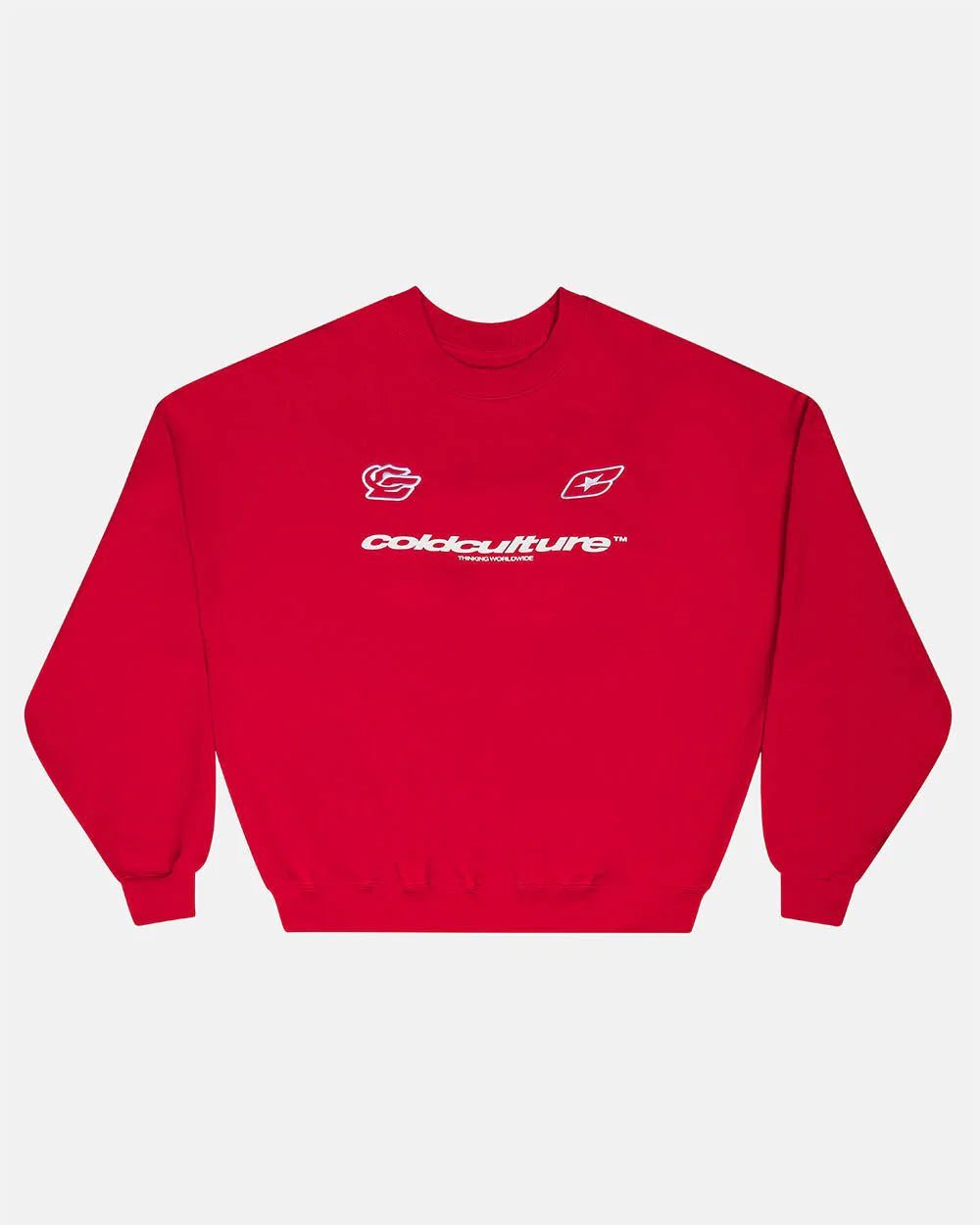 Cold Culture racing crewneck red