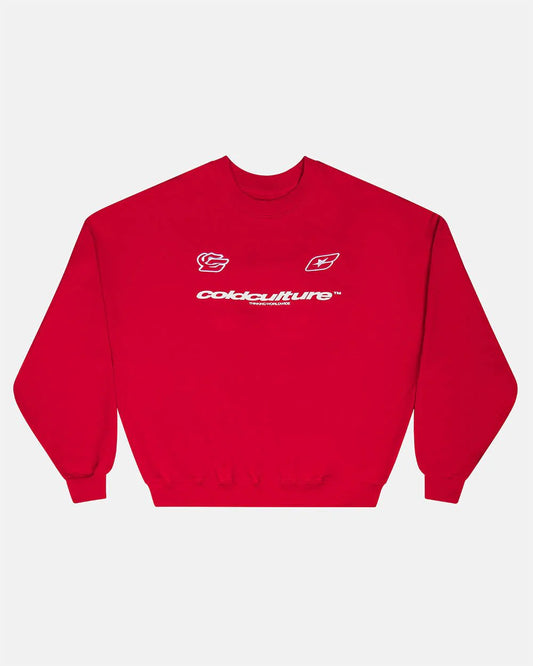 Cold Culture racing crewneck red