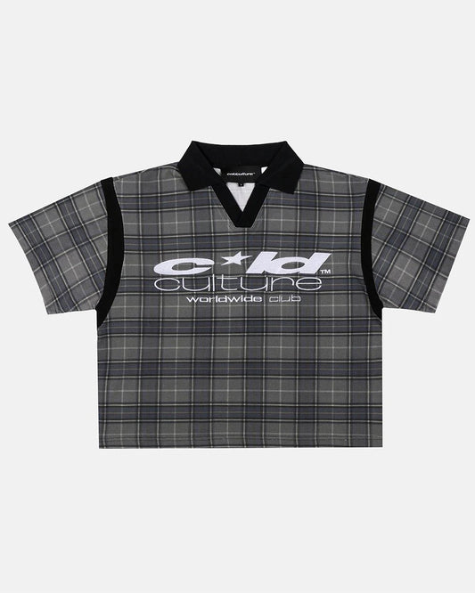 Cold Culture raw city polo tartan
