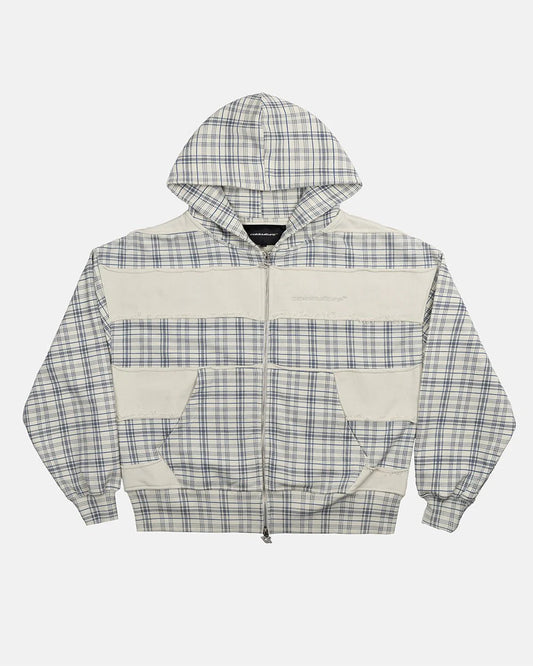 Cold Culture ripped zip hoodie white