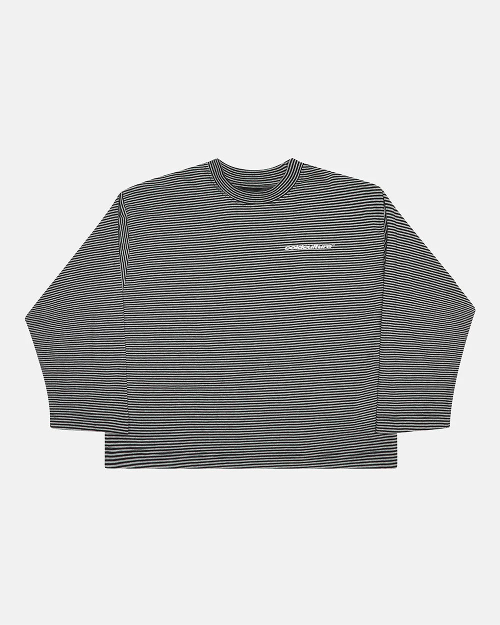 Cold Culture script stripes long sleeve black