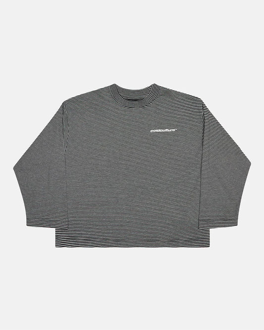 Cold Culture script stripes long sleeve black