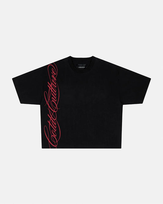 Cold Culture script tee black
