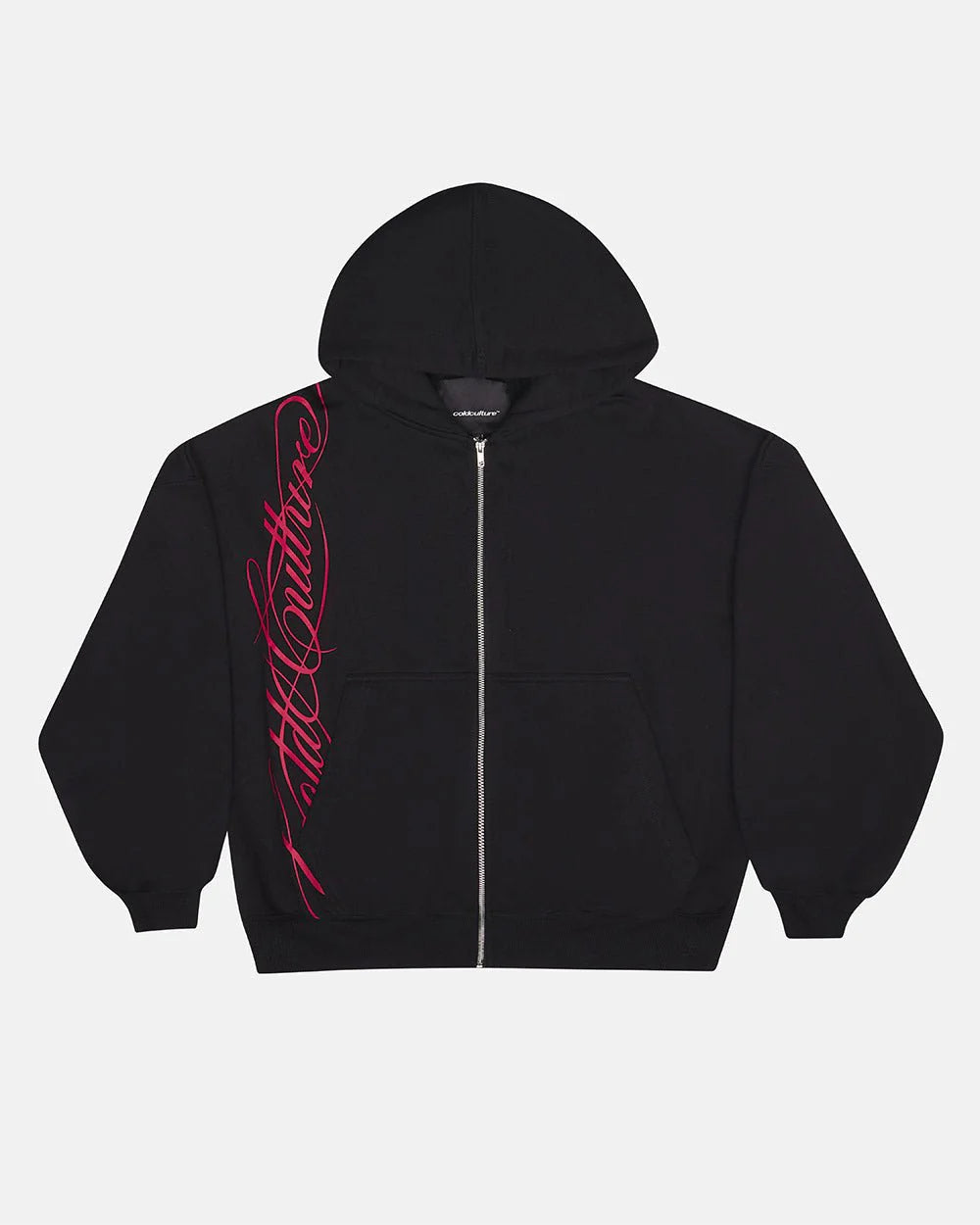 Cold Culture script zip hoodie black