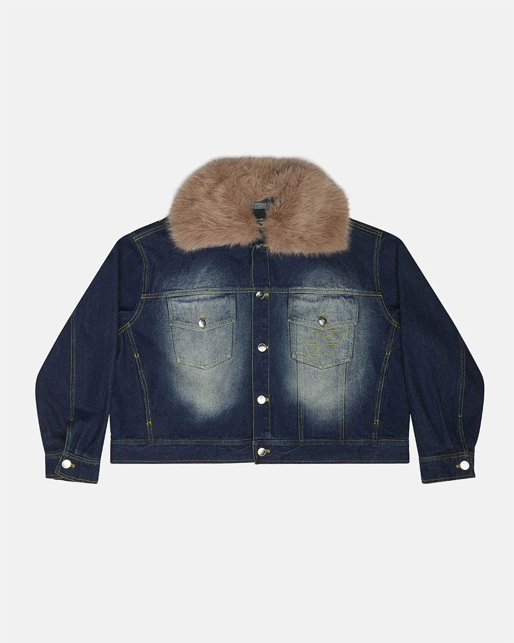 Cold Culture soft fur denim jacket raw denim