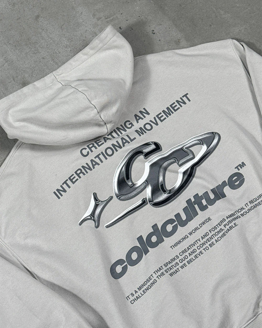 Cold Culture sparkly hoodie pearl grey