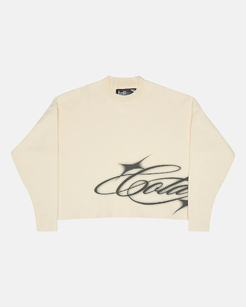 Cold Culture sparkly script knit off white